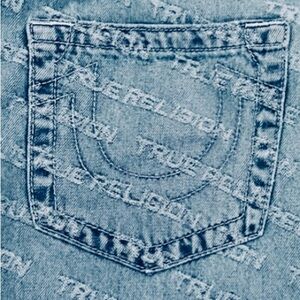 True Religion Jeans Women’s 31 X 32 Blue Bobbi Baggy Mid Rise Stretch Denim